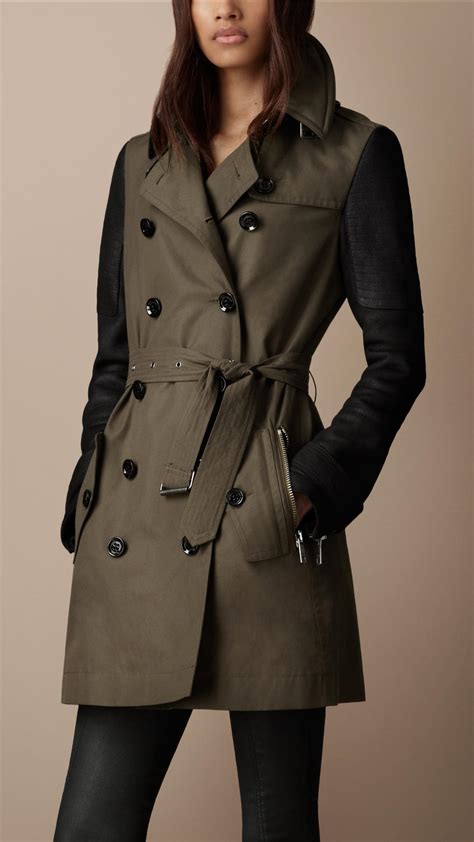 burberry short trench coat tie sleeves runway|best leather trench coat.